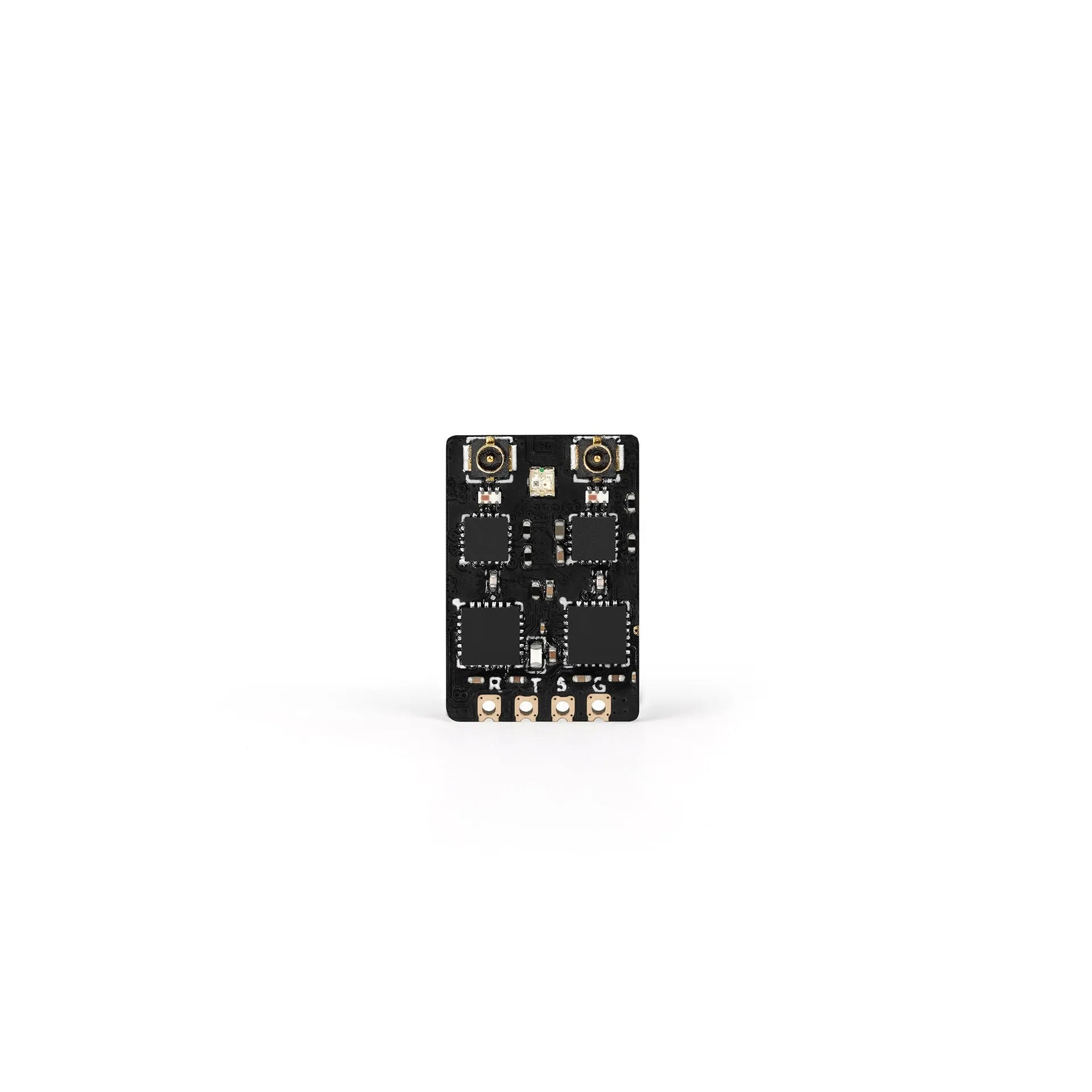 ELRS DUAL 24g Diversity Receiver with dual IPEX1 antenna connectors and RGB LED on a white background