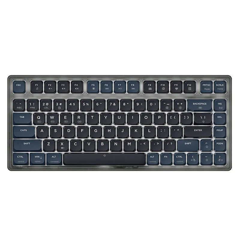 Ajazz AK832PRO green mechanical keyboard with colour screen and 81 PBT keycaps.