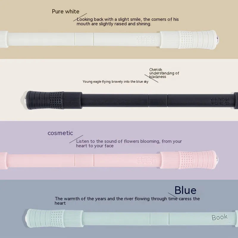 22cm polypropylene spring rotation training pen for beginners in black, blue, pink, powder or white