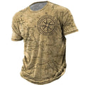 Men's loose fit short sleeve round neck T-shirt with letter print in street fashion style