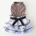 Polka dot lace cake dress for dogs in princess style with elastic back