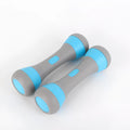 Pair of 2kg small dumbbells with steel core and TPR cover, approximately 24.2cm long, in pink, purple or blue