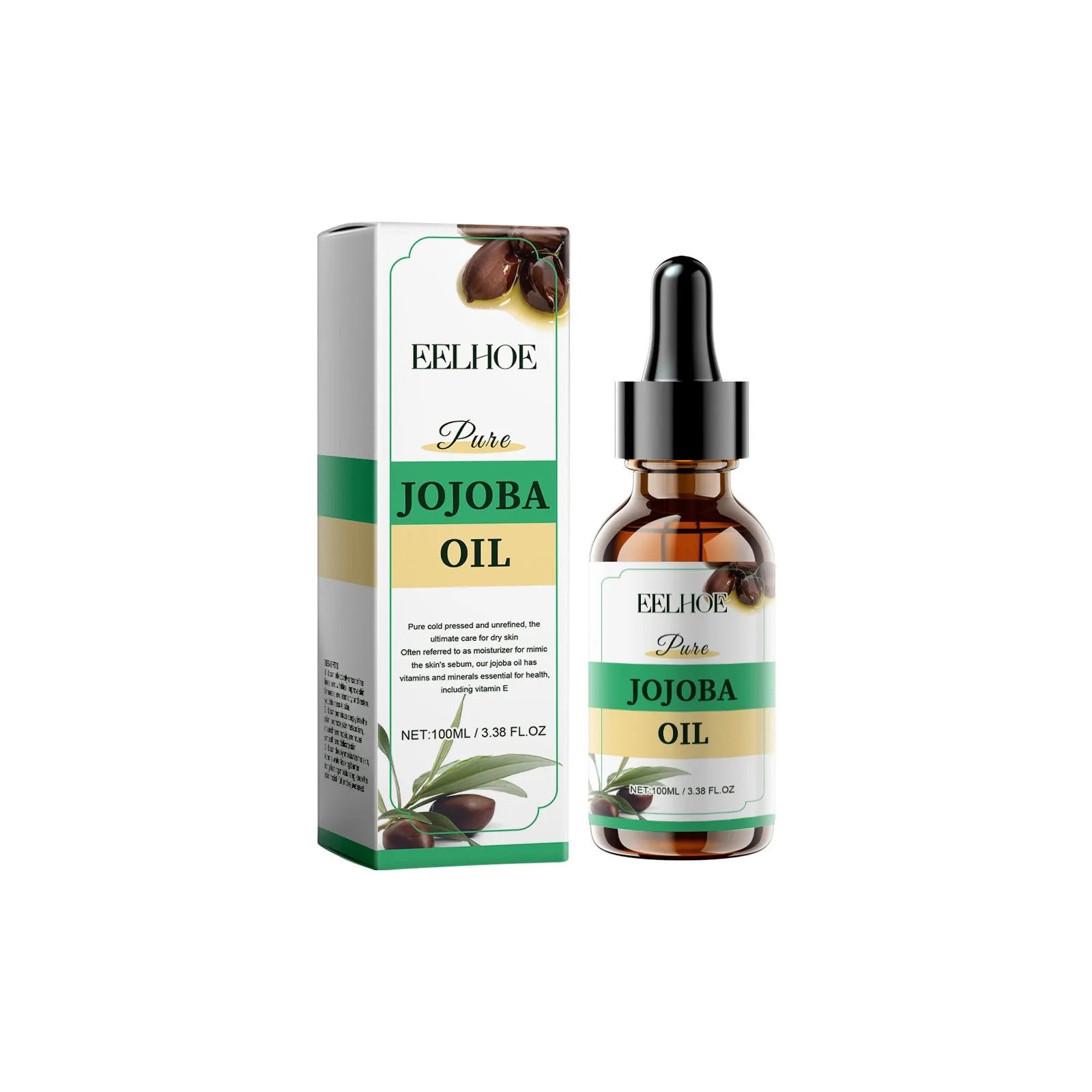 100ml organic jojoba oil facial essential oil bottle with vitamin E