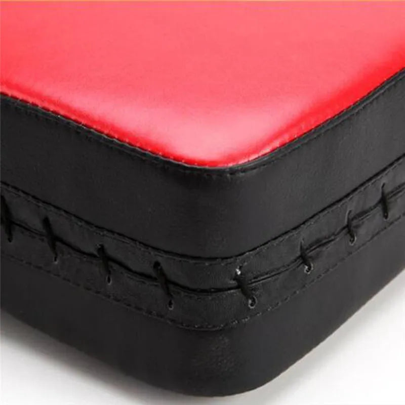 Thickened blue square foot boxing pad in vertical stance for Sanda training