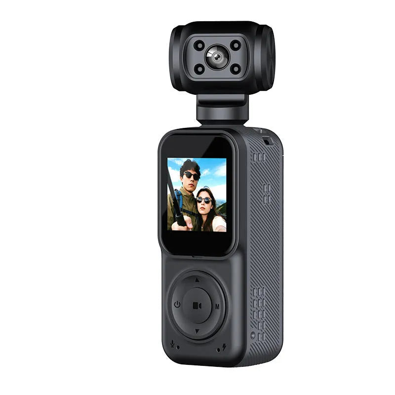 Q5 black handheld 4K camera with 140 degree wide angle and 1.5 inch LCD screen for outdoor sports riding recording