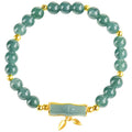 Women's blue water jade and S925 silver high-rise cargo bracelet with adjustable sizing