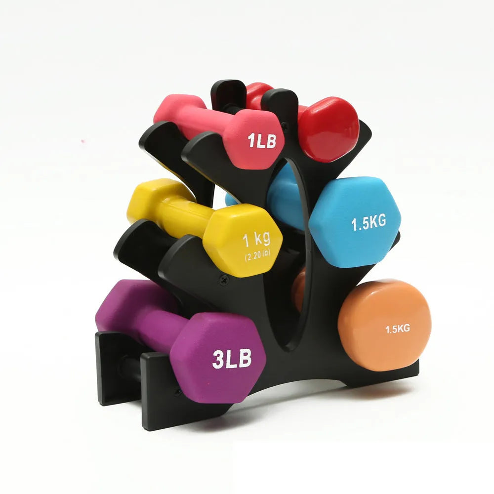 PVC dumbbell rack holder stand for home gym fitness storage, multiple size options available