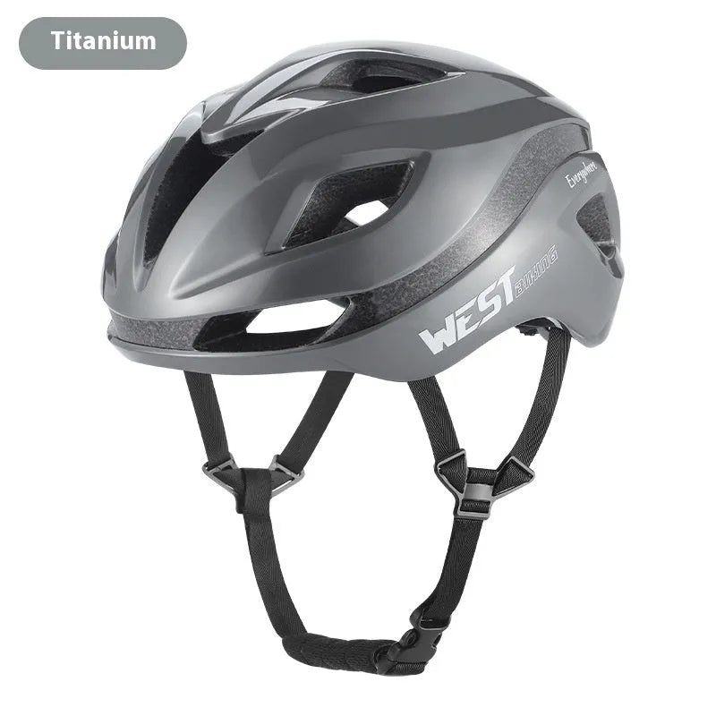 Road bike safety helmet with PC/EPS construction in six colour options showing 58-61cm sizing