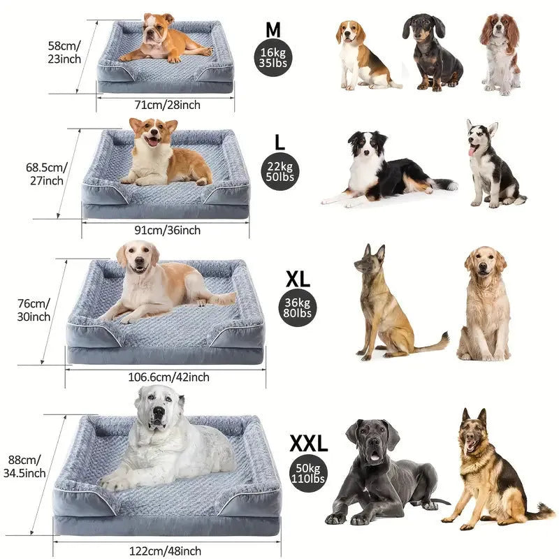 Waterproof removable dog kennel pad in light grey, dark grey, and coffee brown colours showing different sizes