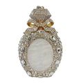 Women's hard alloy clutch bag with full diamond pattern in gold colour