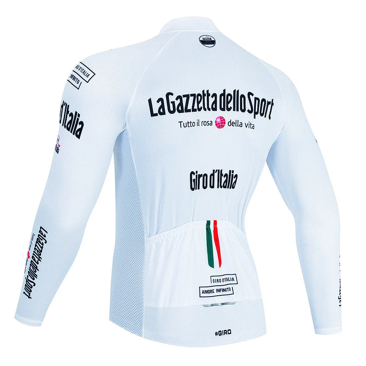 Men's patterned long sleeve cycling jersey for mountain biking on a mannequin