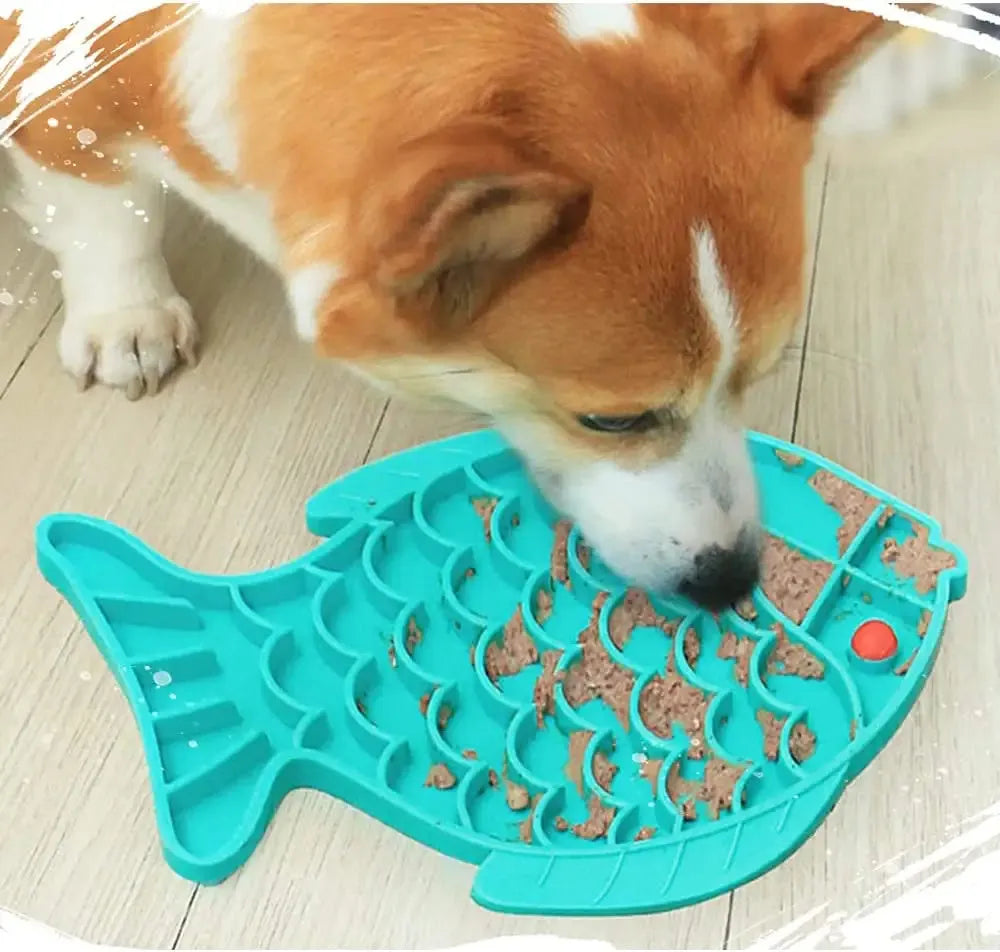 Silicone lick mat for dogs in blue, green, or grey, 24.5x19cm, slow feeder with textured surface