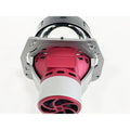 Intelligent follow-up steering headlight with aviation aluminium housing and three-inch glass shade.