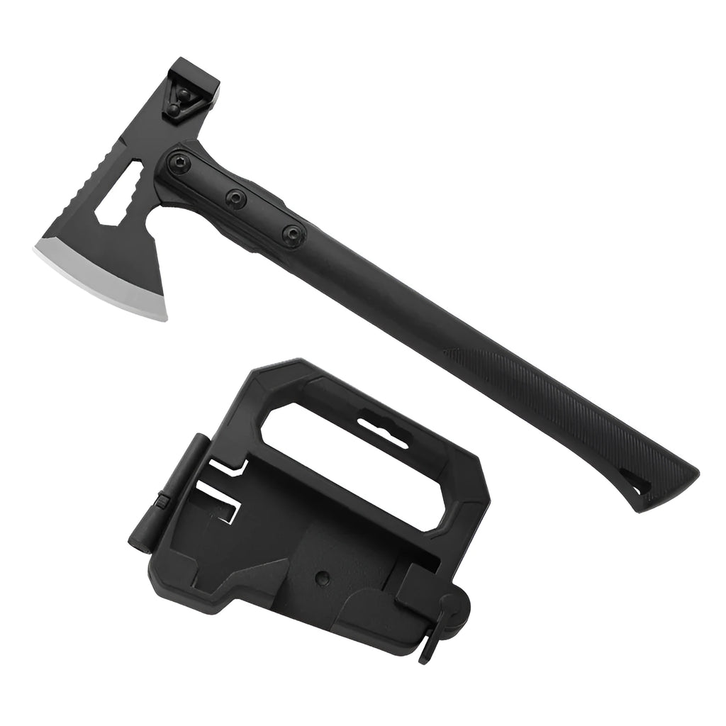 Multi-functional outdoor survival axe with stainless steel blade and ABS plastic handle