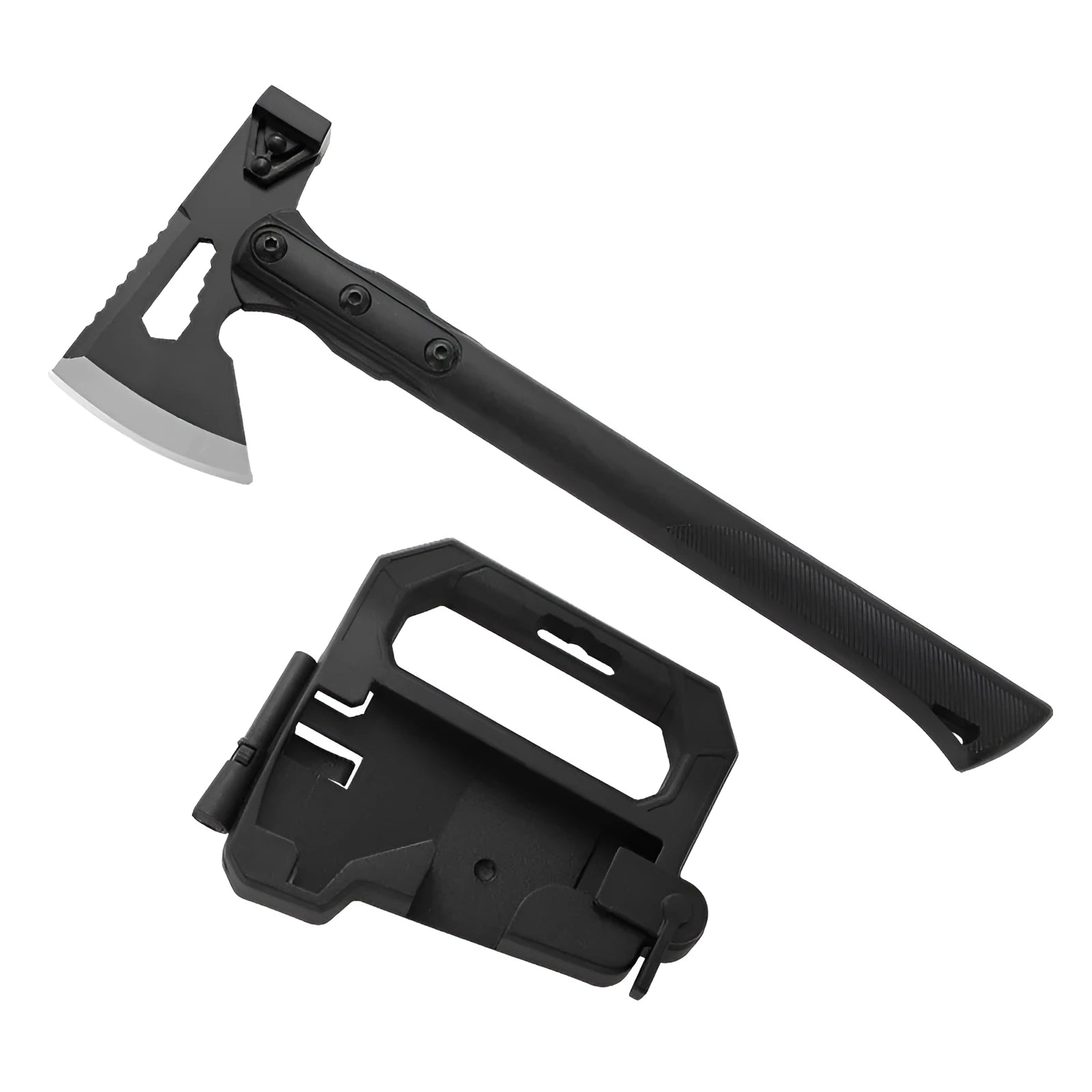 Multi-functional outdoor survival axe with stainless steel blade and ABS plastic handle