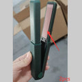 Pink and green mini cordless USB hair straightener with ceramic plates for travel
