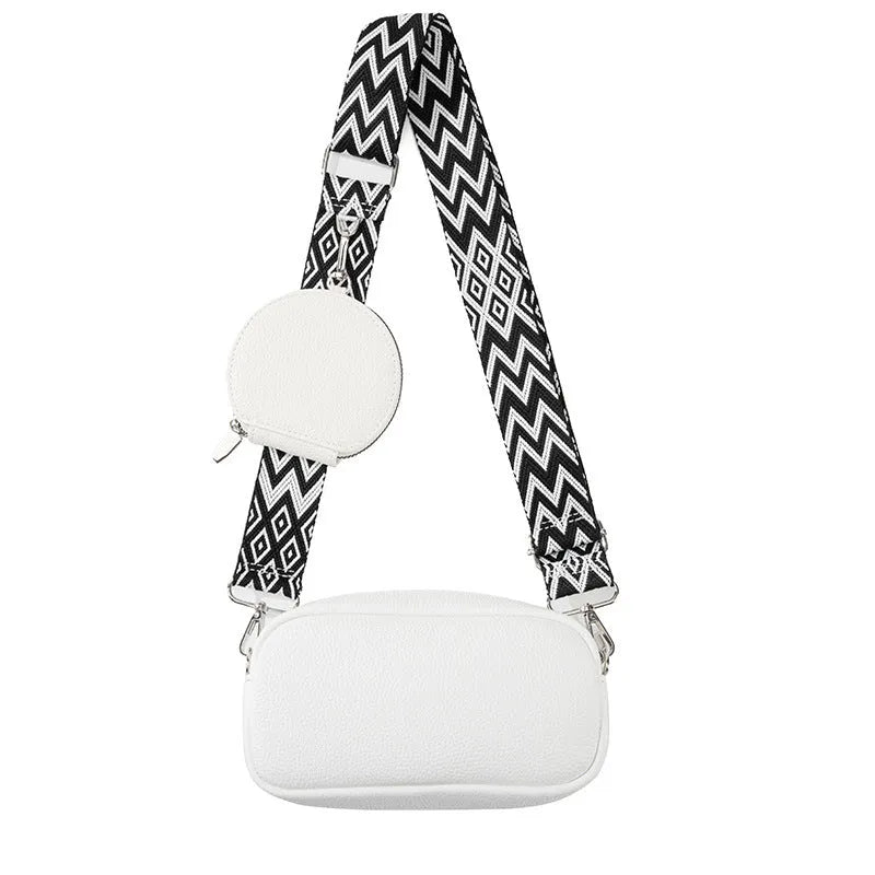 Women's soft PU one-shoulder crossbody bag in horizontal square shape with zippered compartment