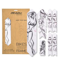 Mountain bike frame protective film in seven colour options including transparent textures and solid designs