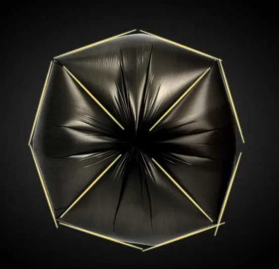 Roll of black thickened disposable kitchen bags with flat-mouth design measuring 50cm by 60cm