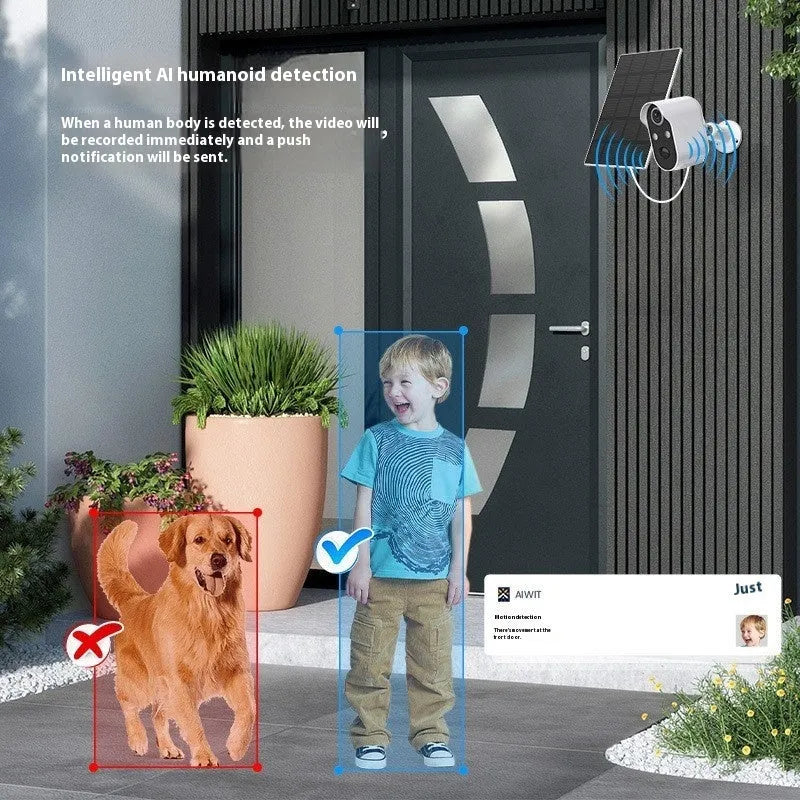 4G wireless security camera with solar panel for home monitoring system