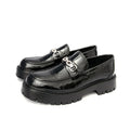 Men's crocodile pattern leather loafers with flat heel in black, brown and yellow colours