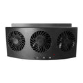 Black and white USB car ventilation fan for dashboard air circulation