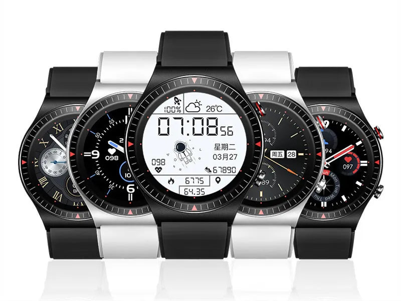 Black or white Bluetooth call smart watch with 1.28 inch screen, metal and plastic body, TPU silicone strap