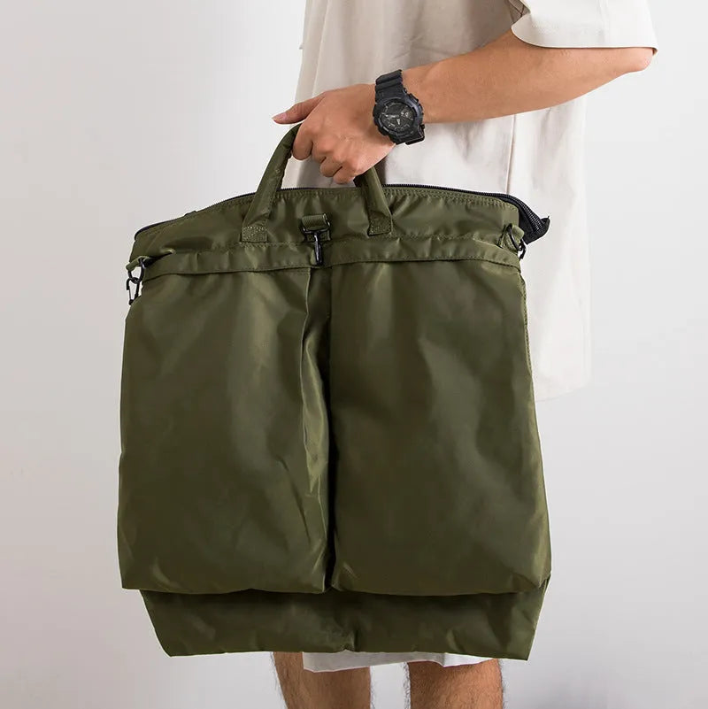 Oxford cloth large capacity computer messenger bag in solid colour for men, available in black, gray, green