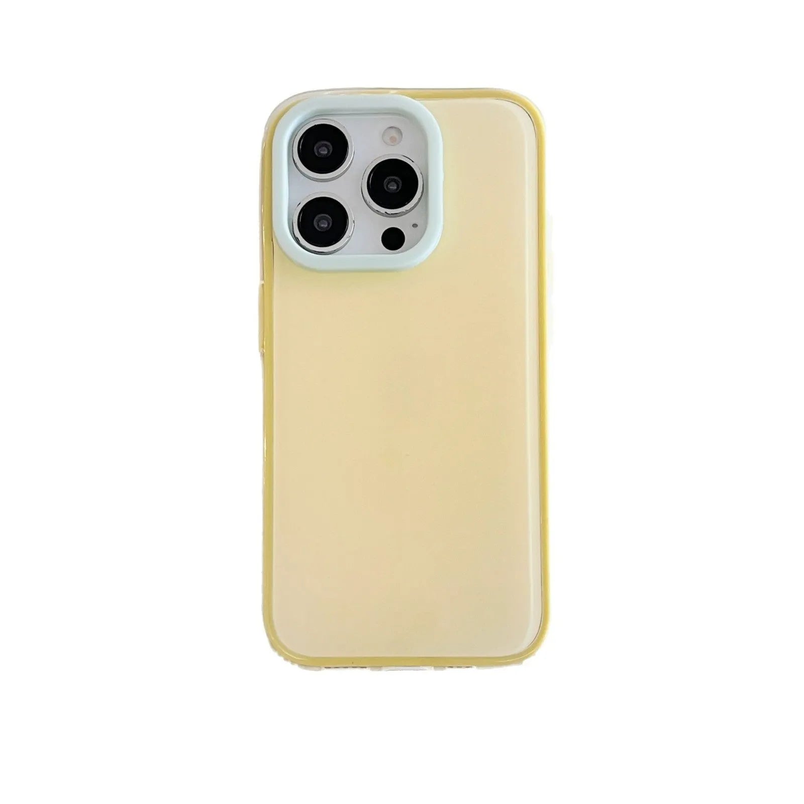 Simple solid colour TPU jelly silicone phone case for iPhone models, shown in blue.