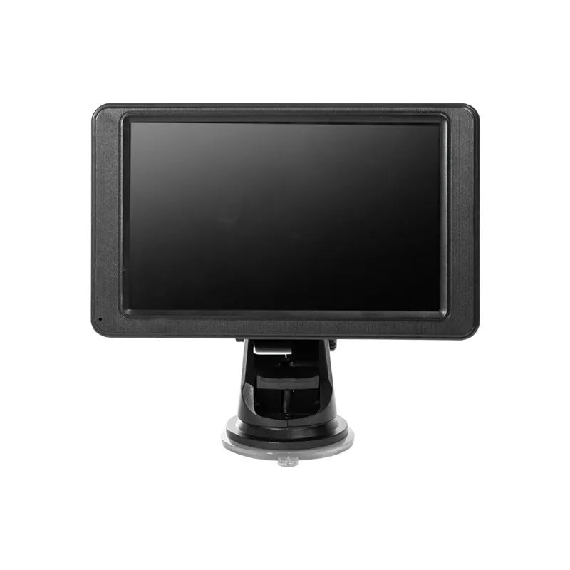 Black portable 7-inch vehicle MP5 player with mounting bracket and cables