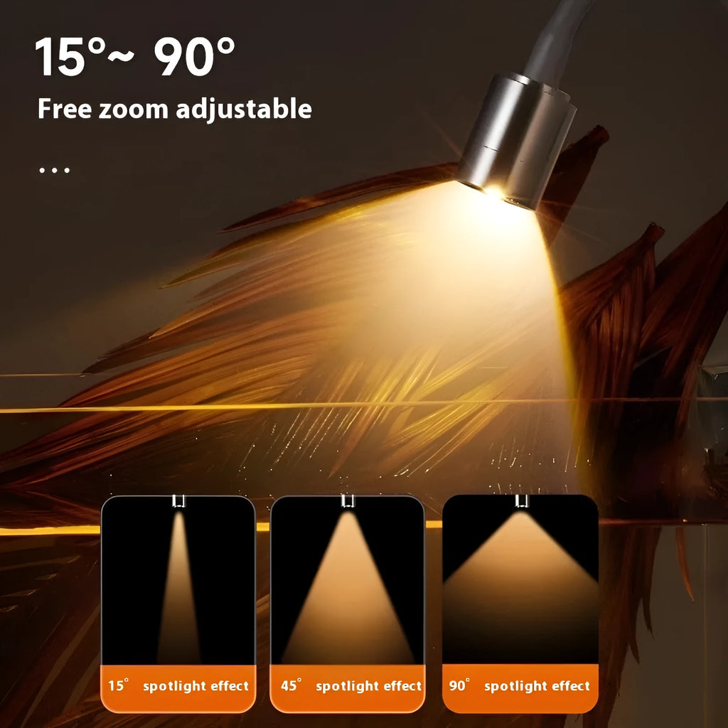 Small South American style LED aquarium light with clip and base mount options for 15-40cm fish tanks