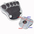 Universal motorcycle brake pedal skid plate in metal with three style options