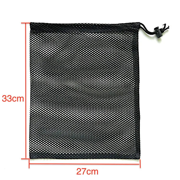Black drawstring mesh storage bag for children's water ball toys