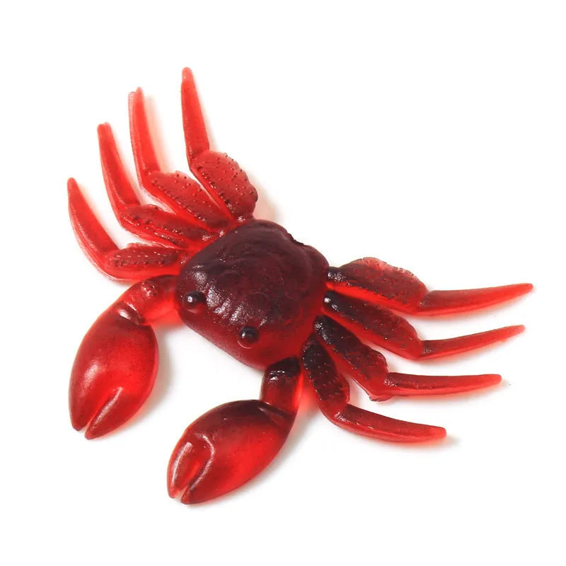 8cm PVC crab fishing lure in red and brown colour variations