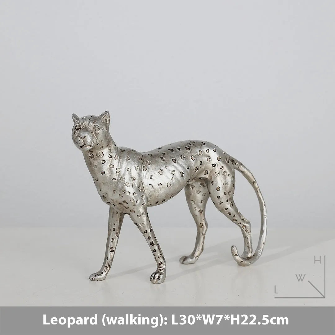 Leopard resin craft ornament in American leopard colour with modern simplicity design