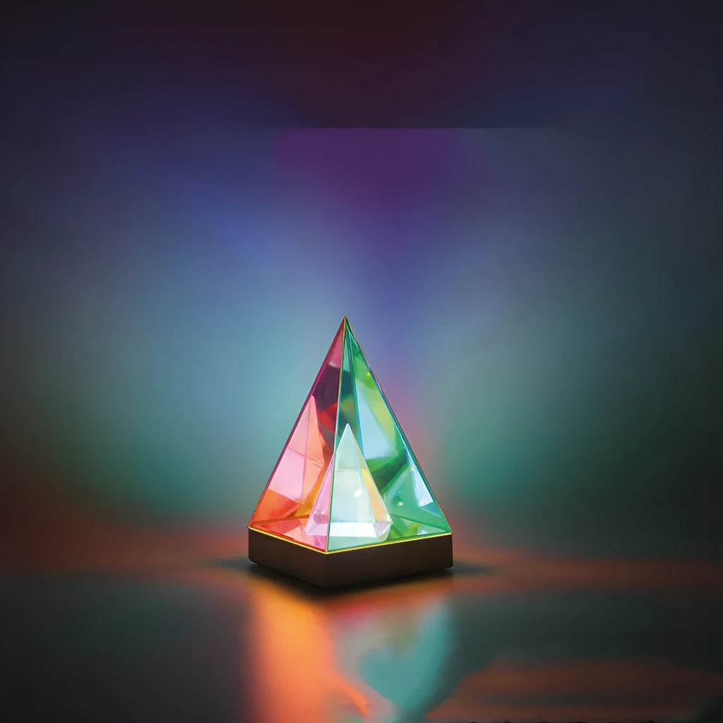 Colourful neon small night lamp with touch dimming, magic colour acrylic, 20cm height, USB charging or plug-in.