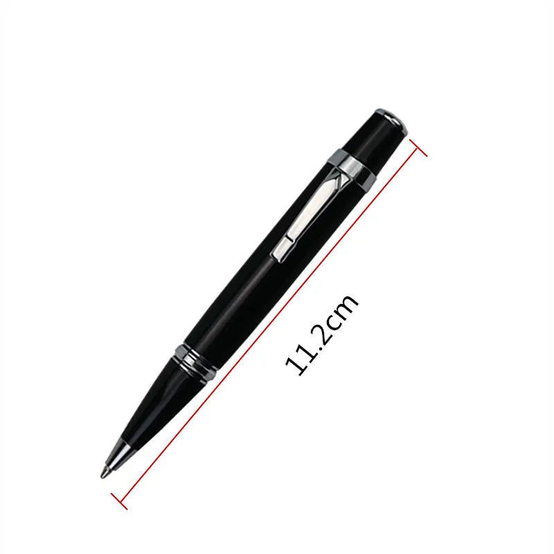 Black full metal pocket rollerball pen with 0.7mm refill and two spare refills