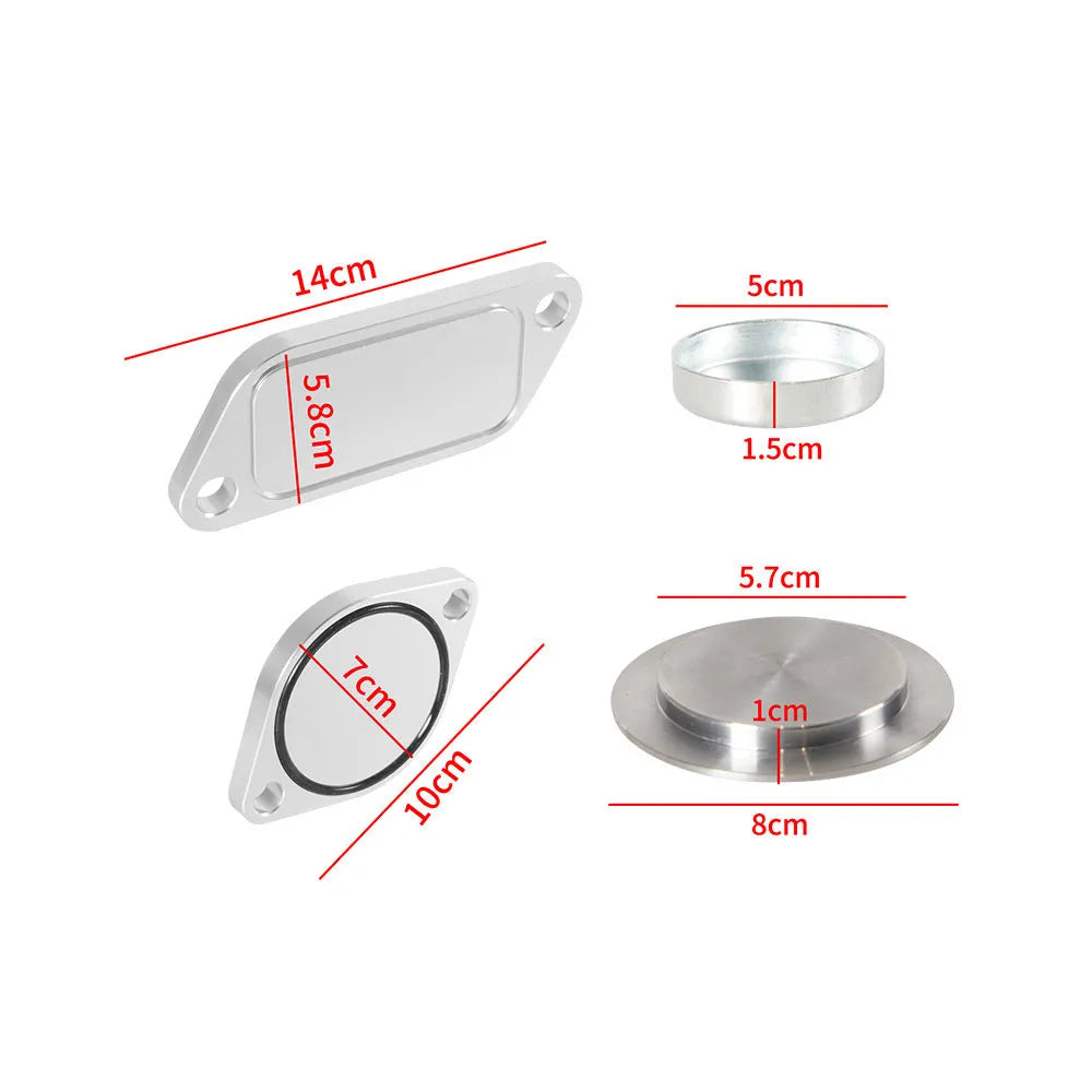Silver aluminium alloy automotive valve cover for cooler exhaust gas recirculation plug replacement