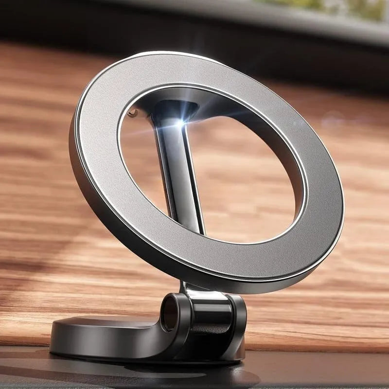 Qian colour all-metal magnetic car phone mount with foldable bracket on dashboard