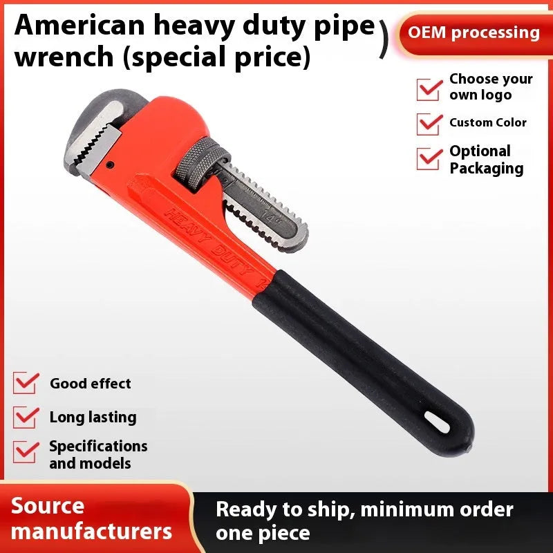 Heavy pipe tongs 45# steel clamps water pipe pliers 8 inch hardware tool