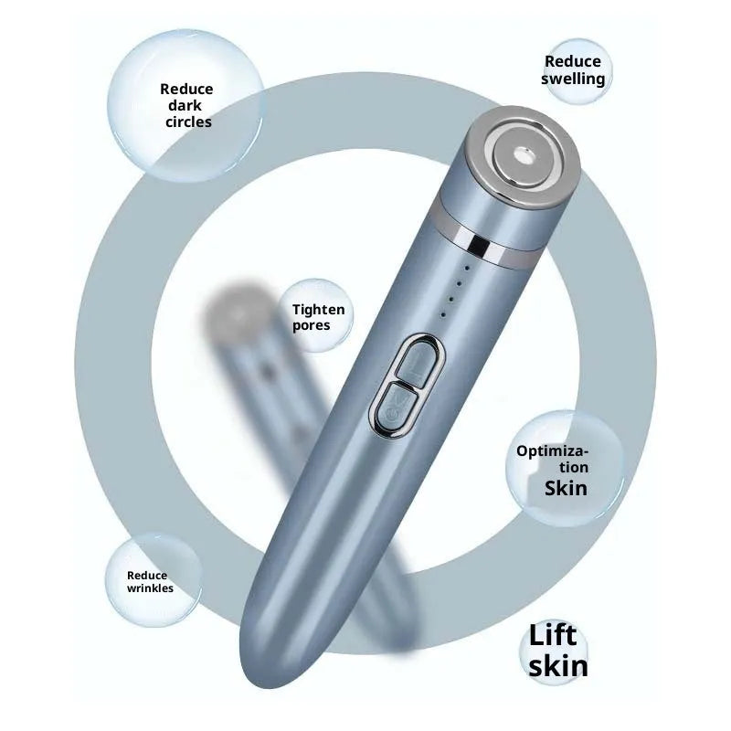 Light blue ultrasonic beauty device for eye lifting and firming with Type C charging and 4 gears
