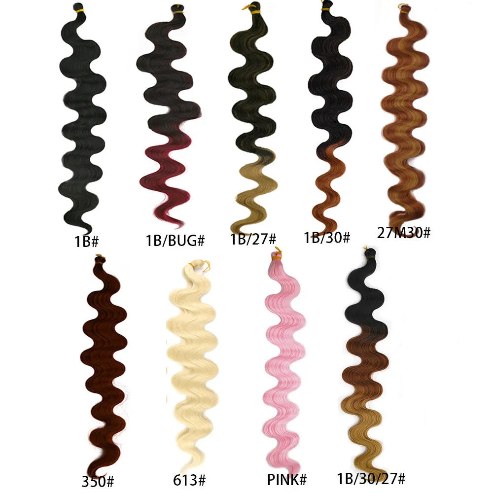 Wine red 24-inch big wave synthetic wig extension on display