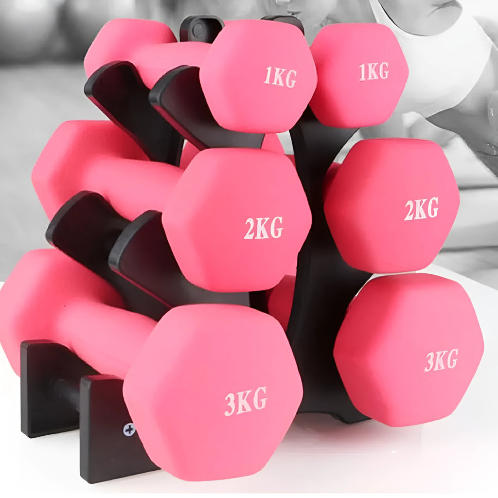 PVC dumbbell rack holder stand for home gym fitness storage, multiple size options available