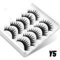 Box of six style artificial fibre false eyelashes with glue for natural long thick looks
