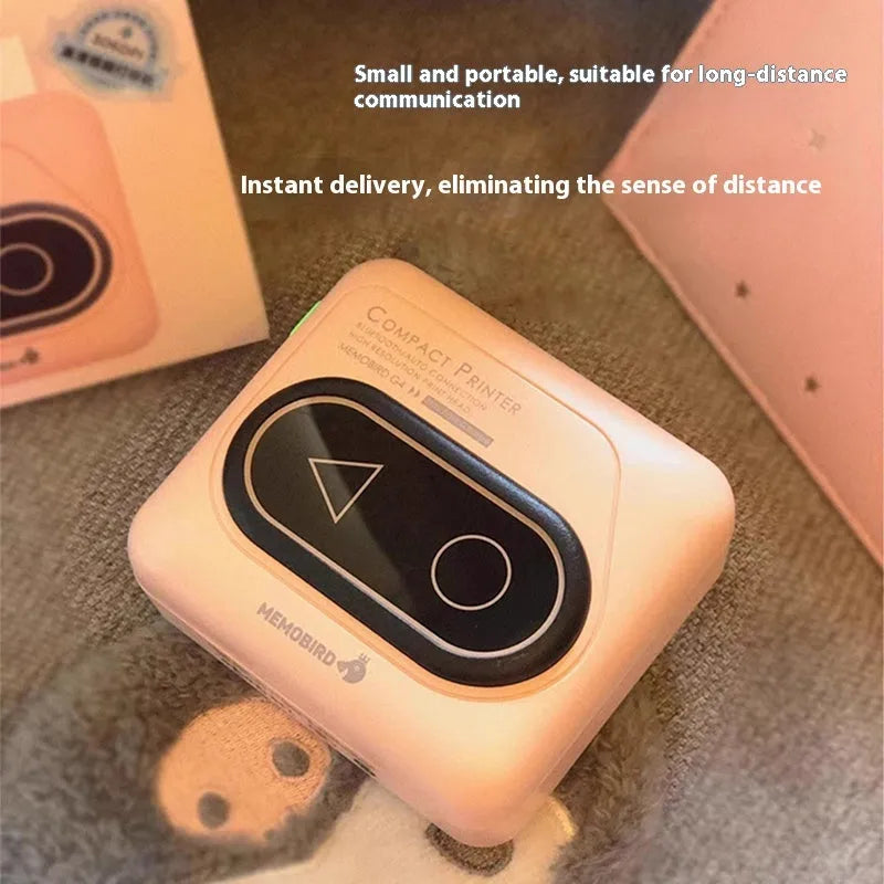 Avocado Green Bluetooth pocket thermal mini printer next to a mobile phone