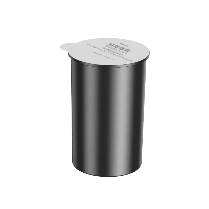 Car cup holder aromatherapy fan diffuser in aluminium alloy, black or silver, with two balms