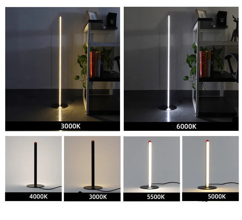 Vertical aluminum alloy floor lamp with LED light in modern simplicity design