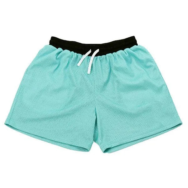 Men's solid colour mesh quick-drying shorts for running and fitness in summer