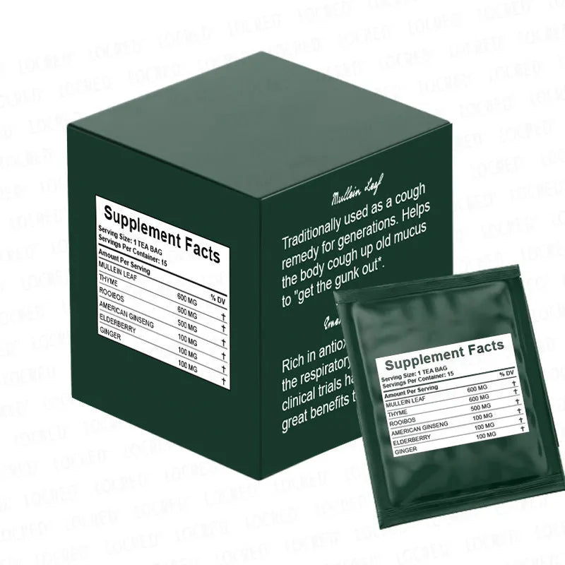 Box containing 15 packs of sugar-free hairy flower tea bags for household use
