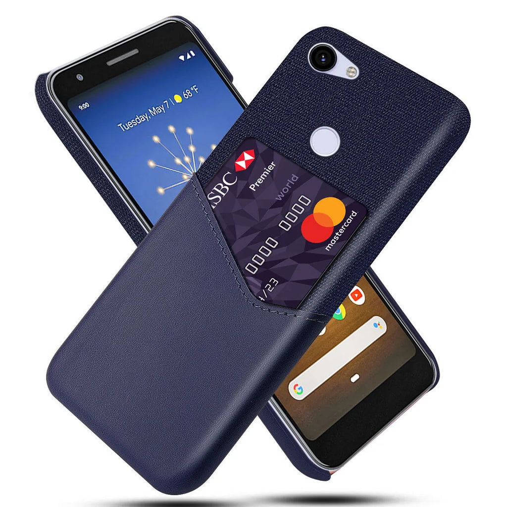 Leather Google Pixel phone case in solid colour with business style plain design